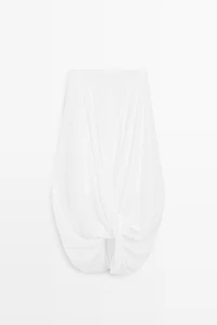 Crossover midi skirt with draped detail