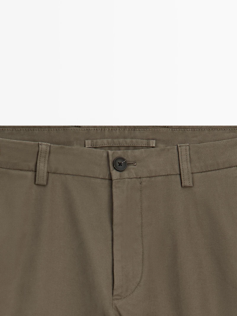 Slim fit textured trousers