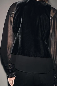 GILET EN VELOURS BRODÉ ZW COLLECTION