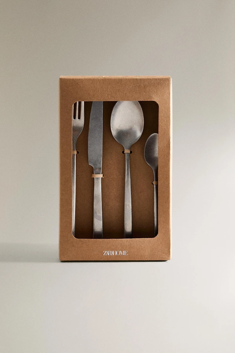 4-PIECE VINTAGE STEEL FLATWARE SET