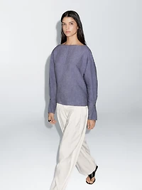V-neck blouse with sleeve detail