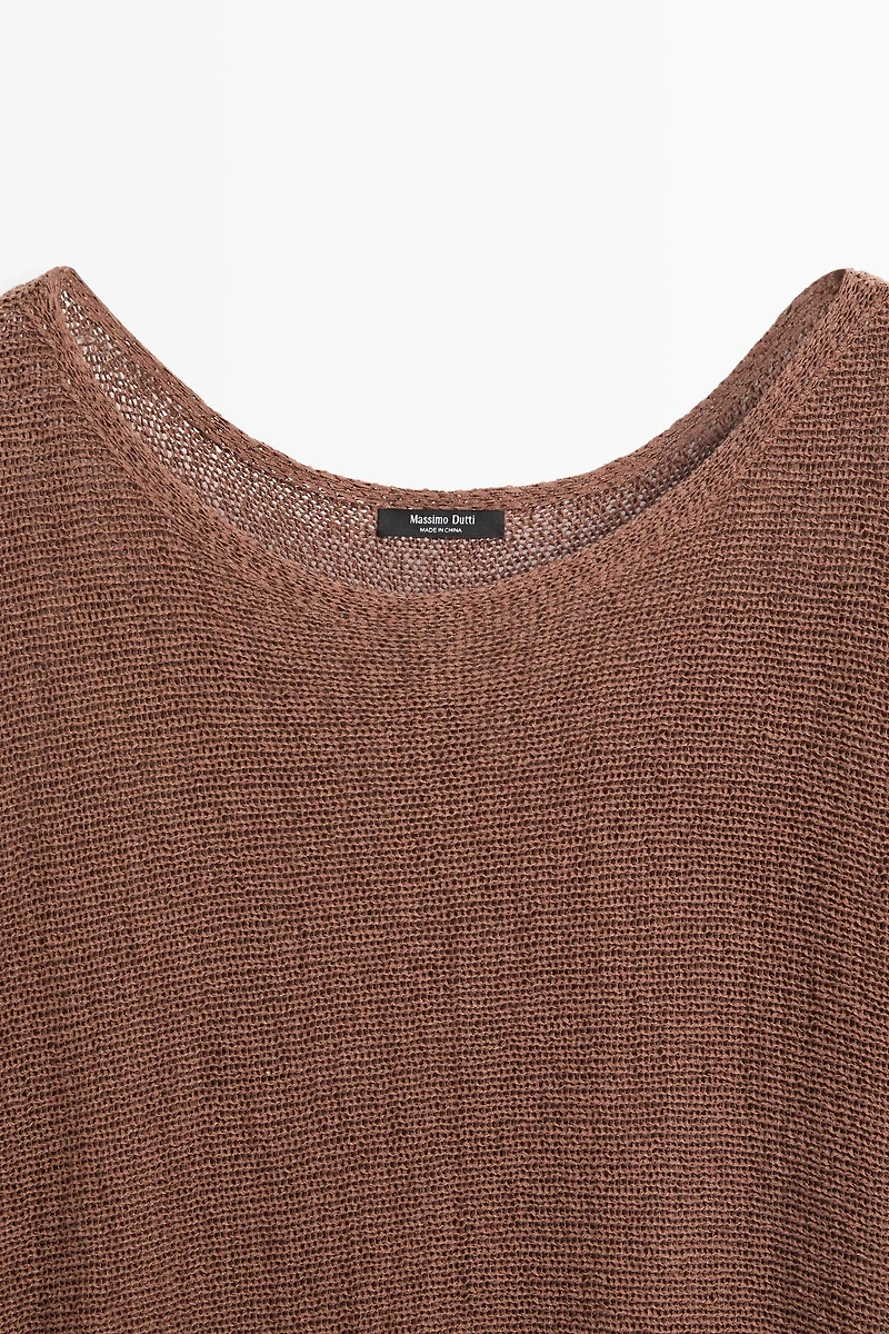 Pull en maille de coton avec ceinture