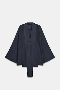 ZW COLLECTION WRAP SHIRT WITH FROG FASTENINGS