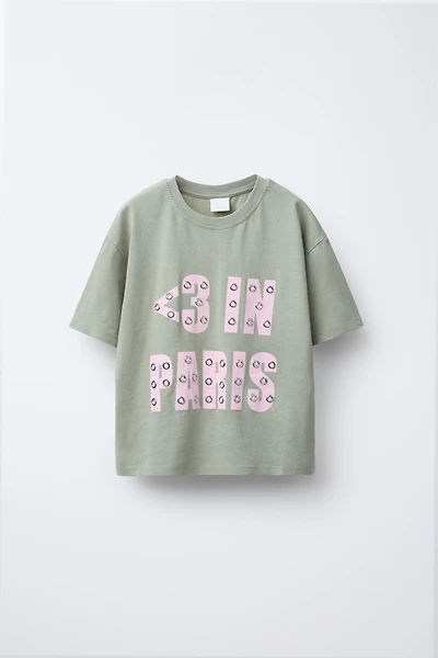 T-SHIRT TEINT EN PIÈCE ŒILLETS