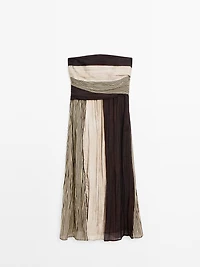 Strapless dress with gathered detail