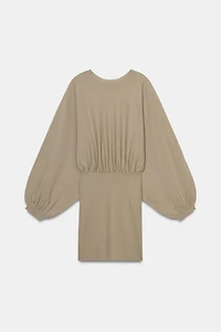 FITTED HEM PUFF KNIT JUMPER