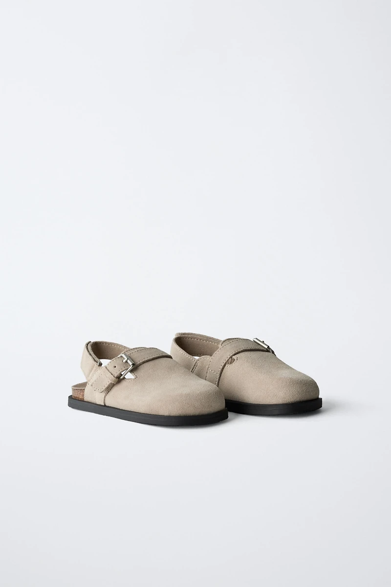 SABOTS EN CUIR CROÛTE DE