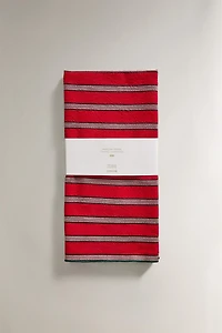 LOT TORCHON COTON TEINT EN FIL NOËL (LOT DE 2)