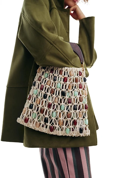 BEADED BUCKET BAG