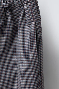 PLAID DRAWSTRING PANTS
