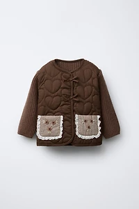 COMBINATION KNIT PADDED JACKET