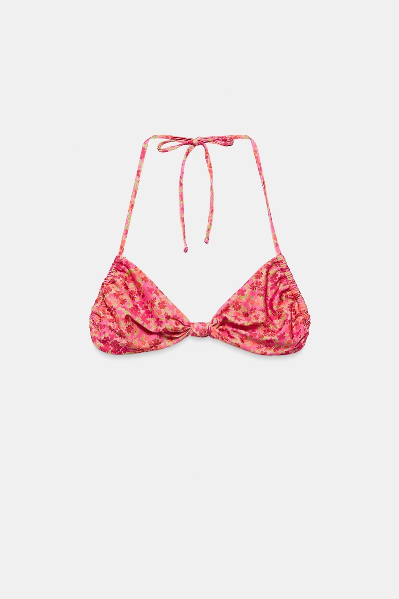 TOP BIKINI BANDEAU IMPRIMÉ FLEURS