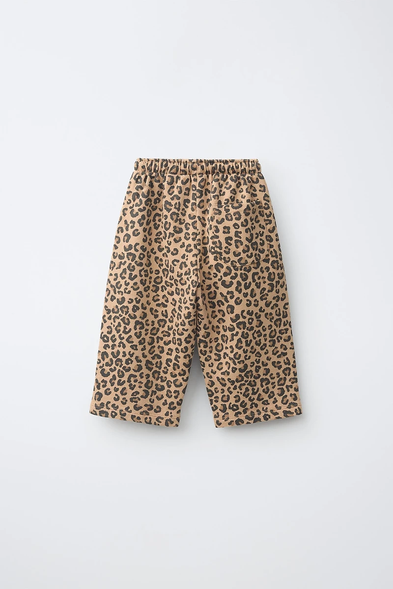 ANIMAL PRINT BALLOON PLUSH PANTS
