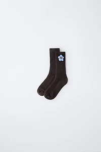 CHAUSSETTES FLEUR AVEC LAINE