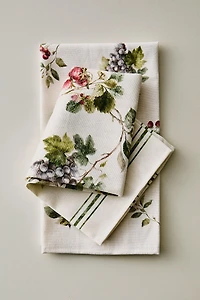 LOT TORCHONS CUISINE COTON FLEURS (LOT DE 2)
