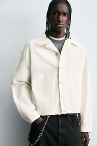 TEXTURED CROPPED FIT OVERSHIRT