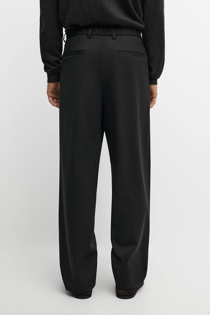 wool blend cool darted pants