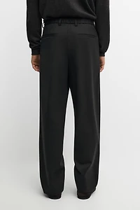 wool blend cool darted pants