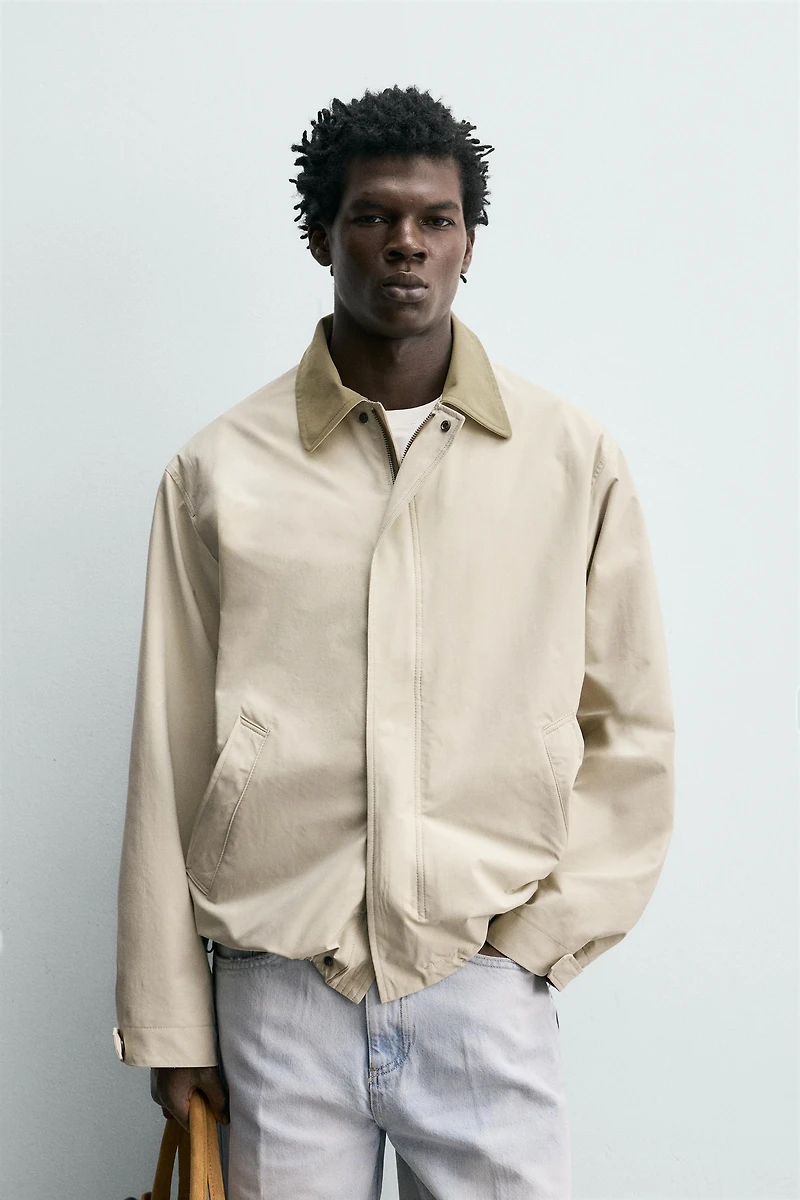 BLOUSON TECHNIQUE COL EN CONTRASTE