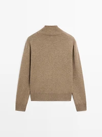 Cardigan à col montant 100 % laine