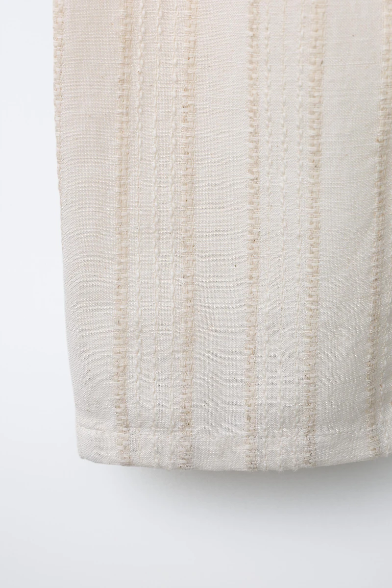 TEXTURED STRIPED STRAIGHT PANTS