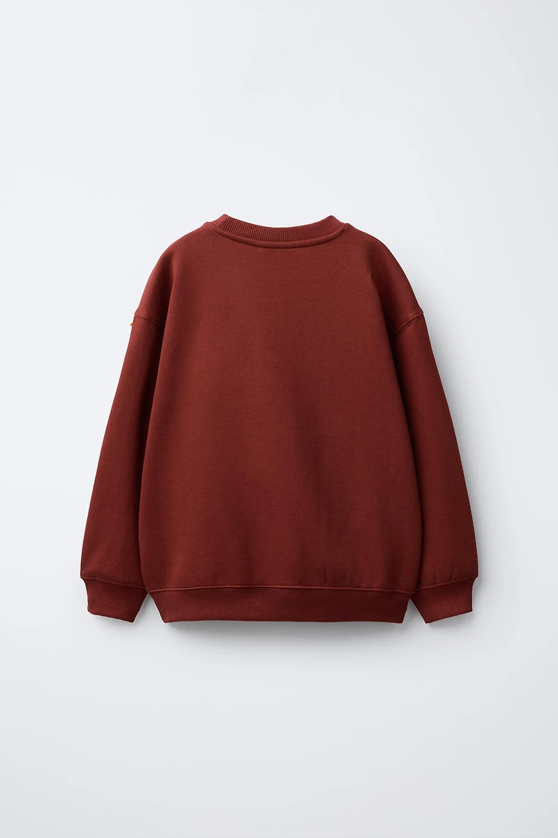 FLOCKED TEXT SWEATSHIRT