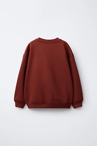 FLOCKED TEXT SWEATSHIRT