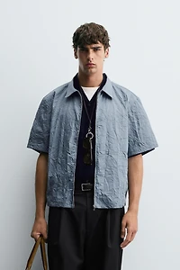 CHEMISE EFFET FROISSÉ FERMETURE ÉCLAIR