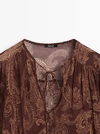 Flowing paisley print blouse