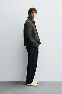 ZIP-UP WOOL EFFECT JACKET