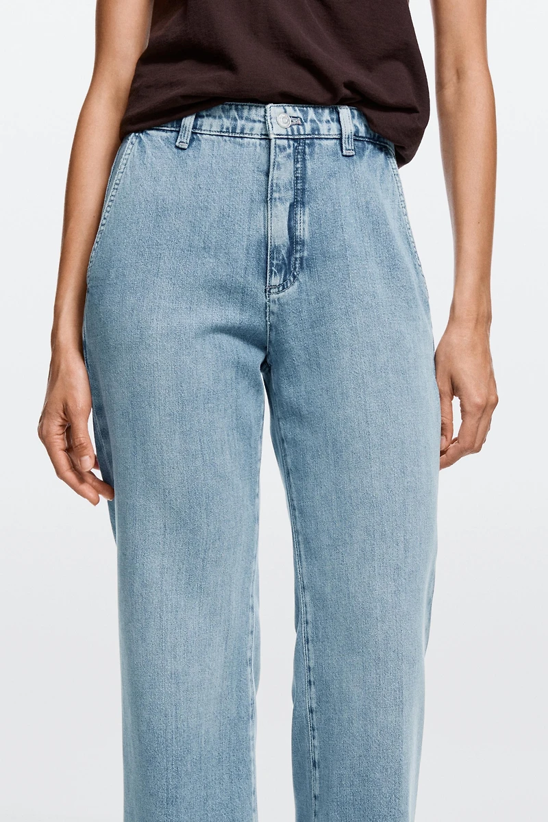 High-waist cropped flare jeans