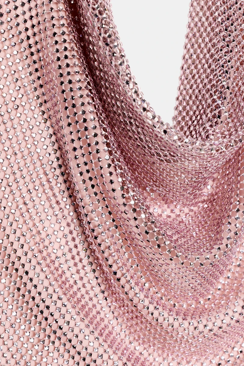 TOP HALTER À PAILLETTES