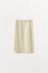 JUPE MI-LONGUE JACQUARD EN DENTELLE