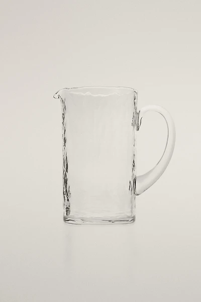 HAMMERED GLASS PITCHER