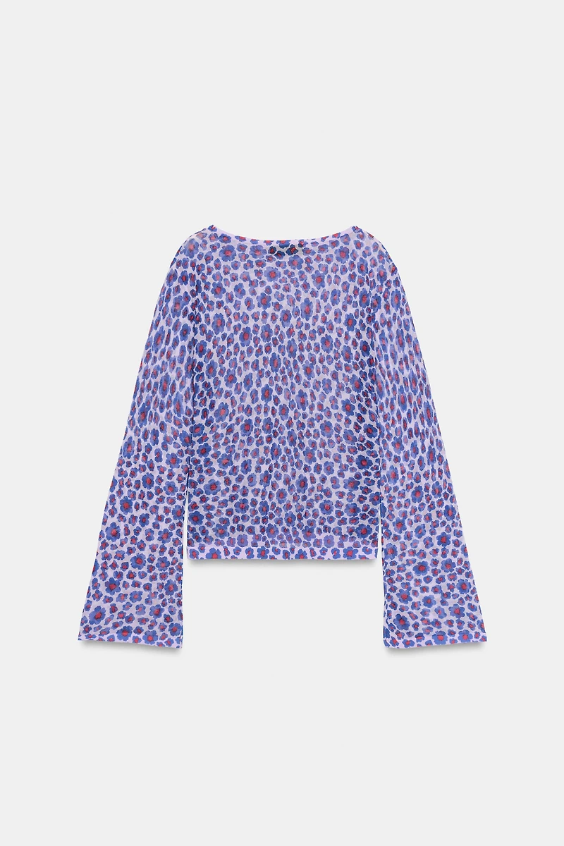FINE KNIT FLORAL TOP