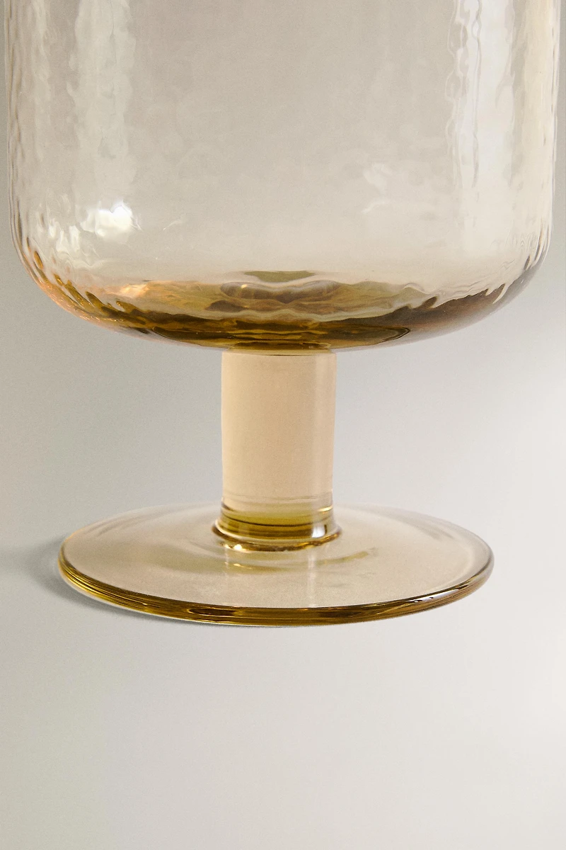 VERRE À PIED VERRE RECYCLABLE MARTELÉ