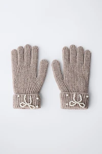 KNIT GLOVES WITH PEARLS