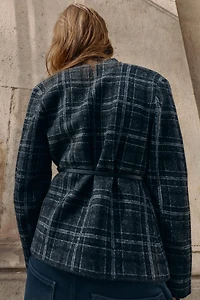 PLAID CARDIGAN WITH BELT