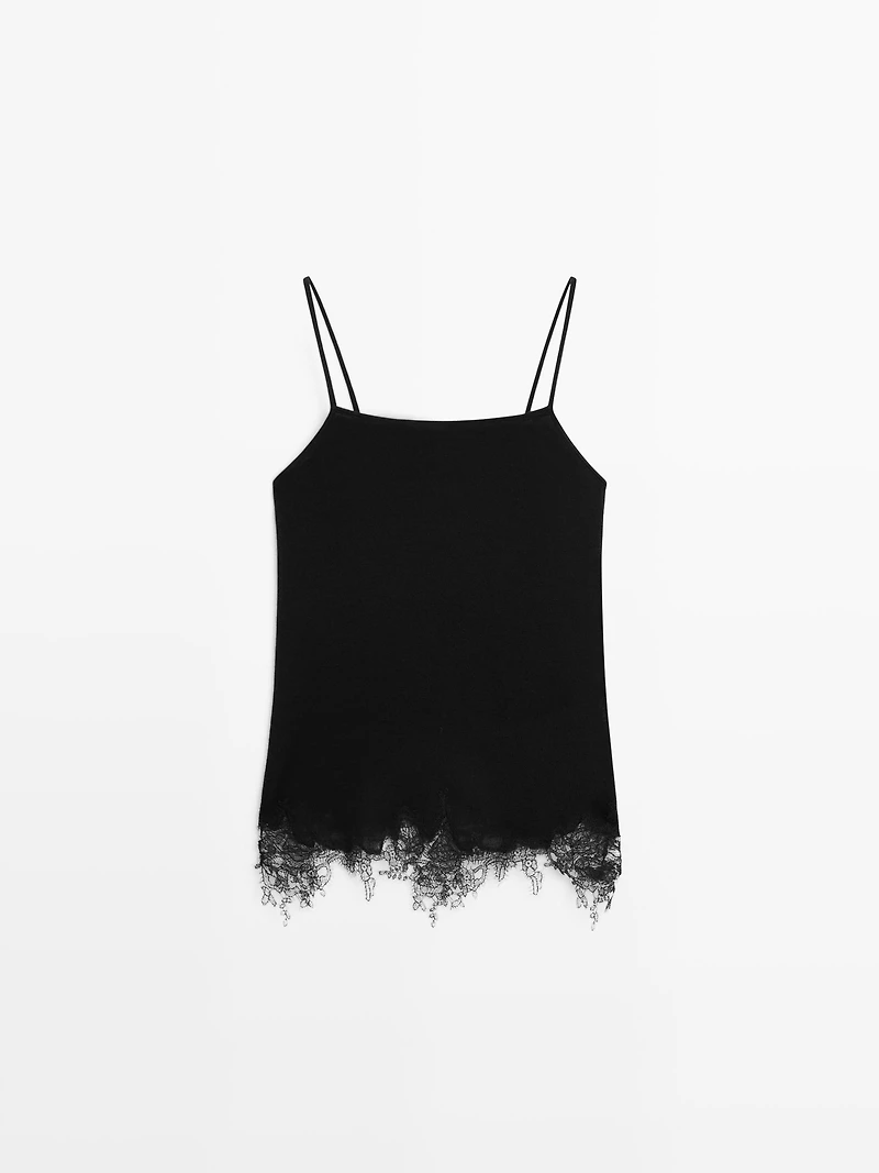Camisole top with lace detail