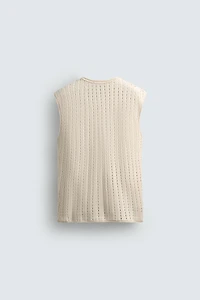 SLEEVELESS KNIT T-SHIRT