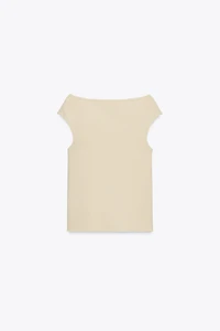 PLAIN KNIT BOAT NECK TOP