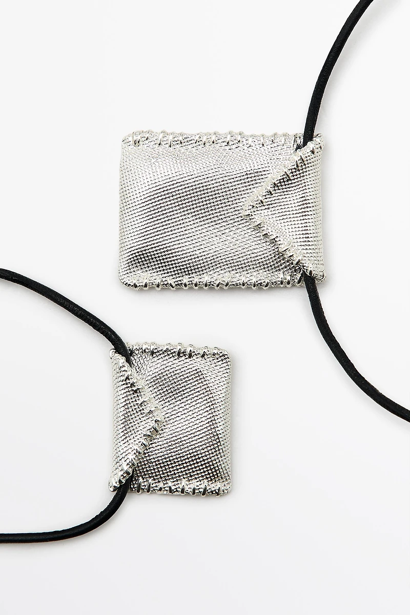 Envelope cord necklace