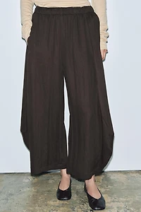 TEXTURED WIDE LEG PANTS ZW COLLECTION