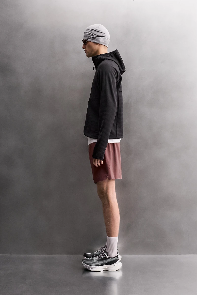 TECHNICAL COMBINATION FLEECE HOODIE SWEATSHIRT