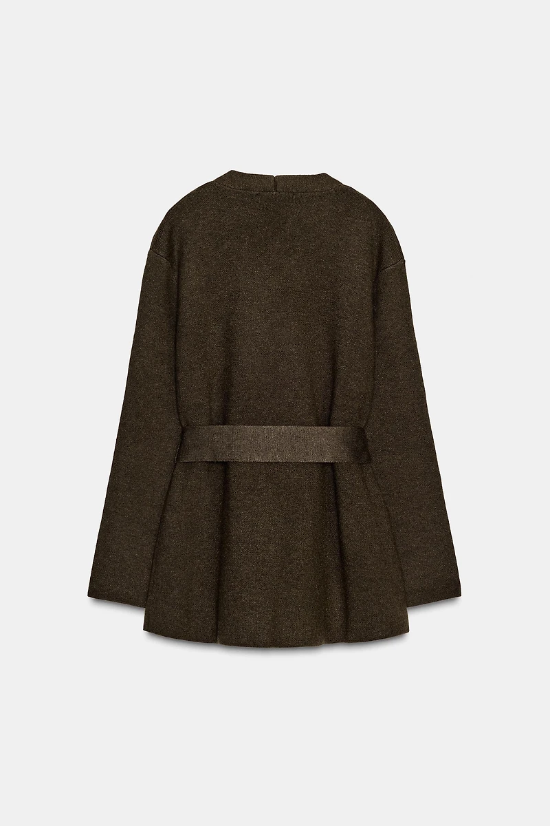 BELTED KNIT CARDIGAN