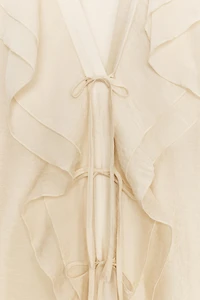 RUFFLED TIE BLOUSE
