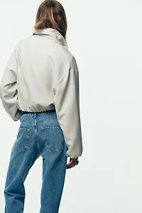 ZIP-UP GATHERED JACKET