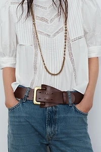 CEINTURE 100% CUIR BOUCLE PASSANT