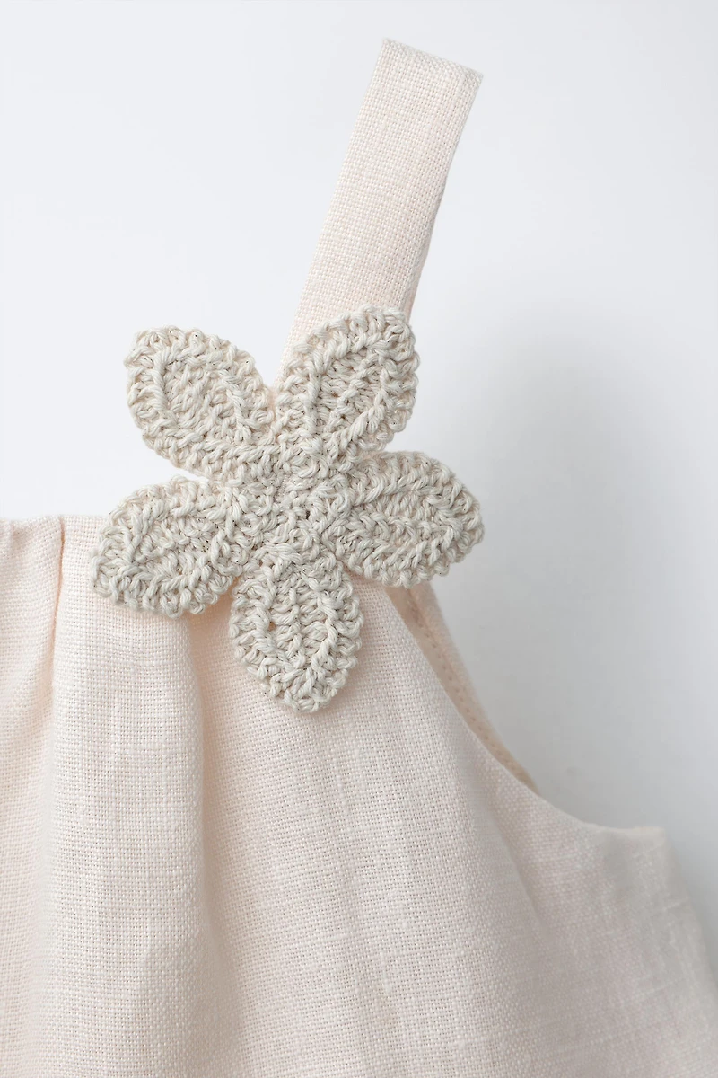 100% LINEN FLORAL LACE JUMPSUIT