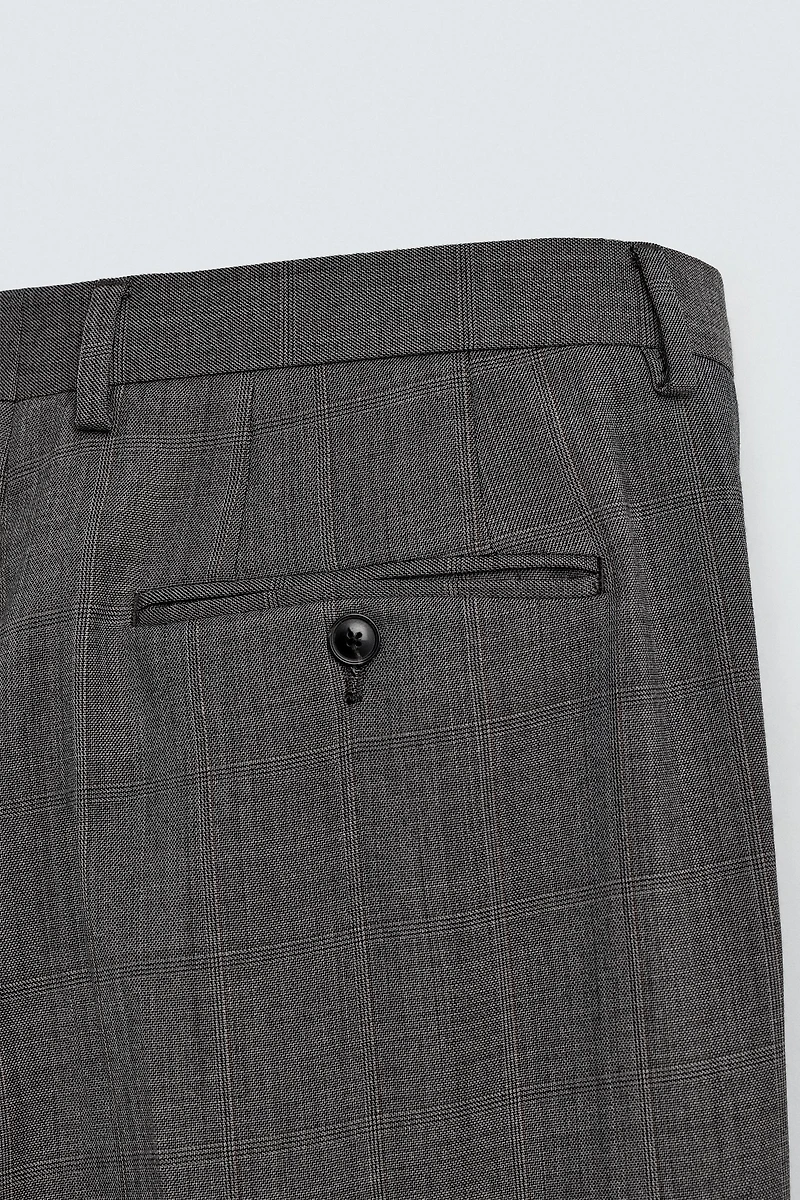 PLAID SUIT PANTS